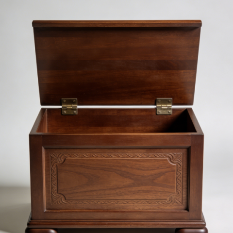 Hardwood toy box, 21 x 10.5 x 10 inches