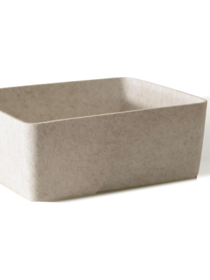 Large embossed textured storage basket 3-piece set, made of felt, measuring 15x12x6 inches, stone and oatmeal colors, suitable for organizing toys, books, clothes, etc.